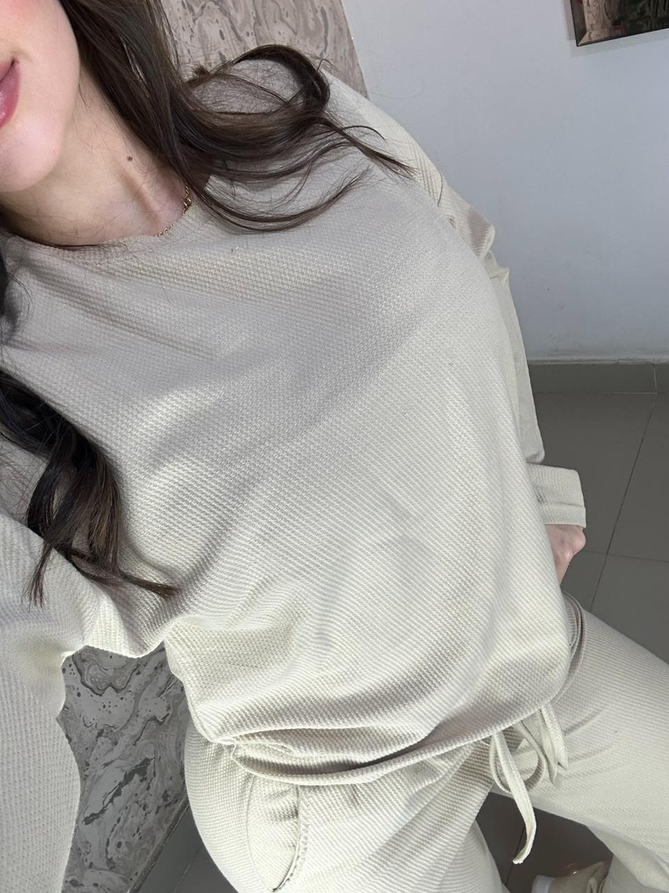 SET TELA BUZO EN TELA GALLETA.