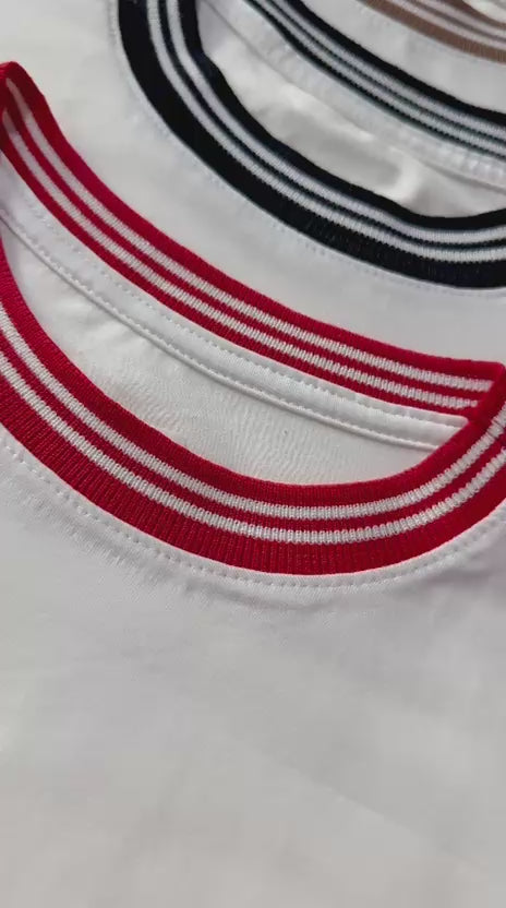 CAMISETA TELA FRIA, CUELLO TEJIDO EN RIB